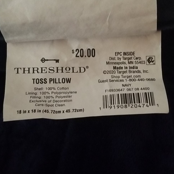 Threshold blue VELVET toss pillow - Picture 7 of 9